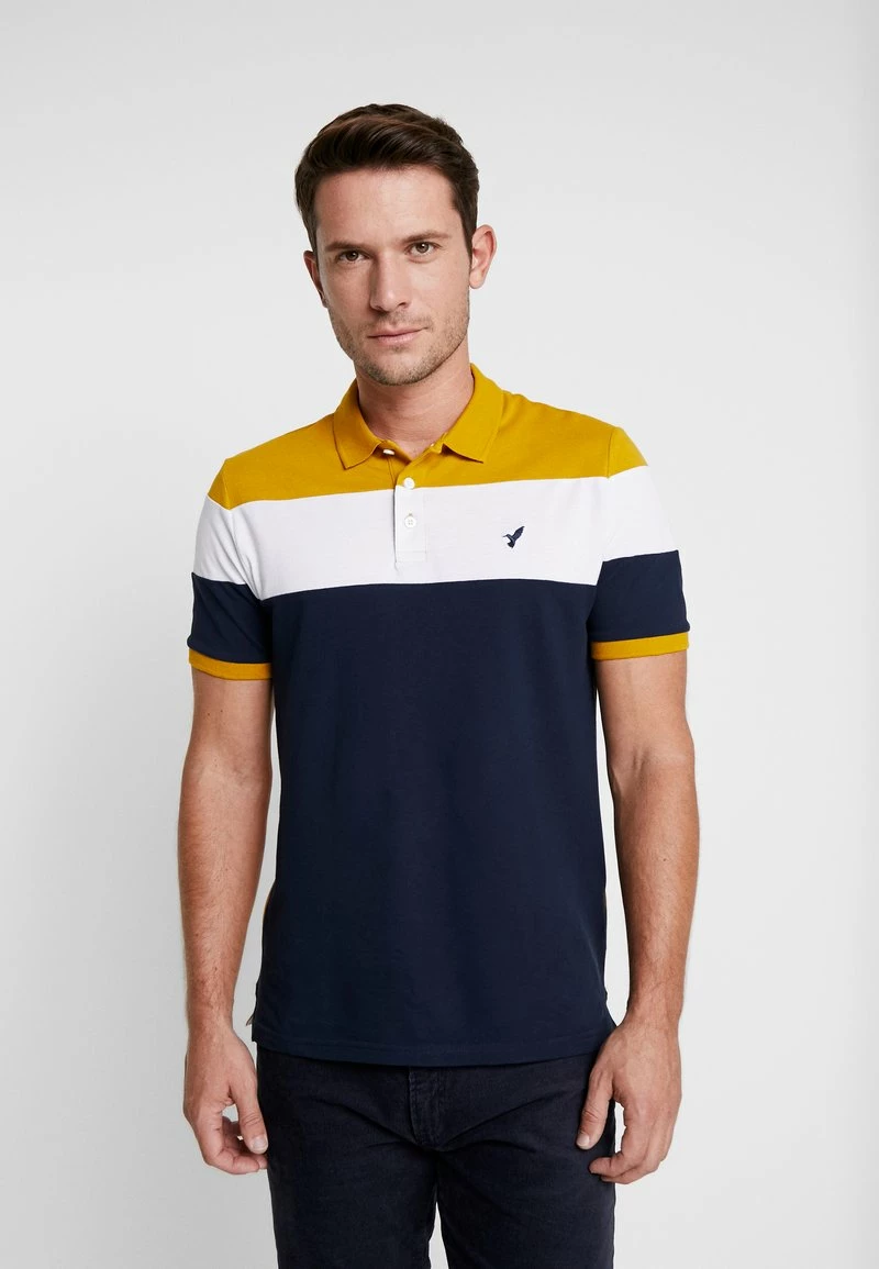 Pier One Polo - Dark Blue/mustard, Hombre