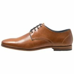 Pier One Hombre LEATHER - Zapatos Con Cordones - Cognac