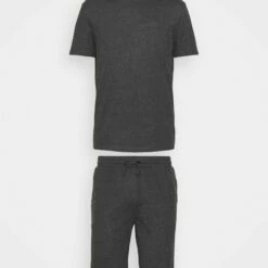 Pier One SET - Pijama - Mottled Dark Grey, Hombre