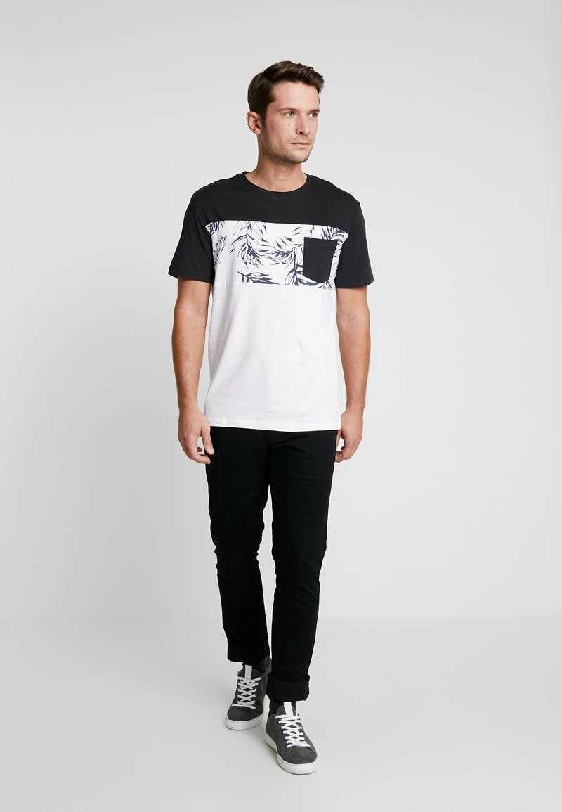 Pier One Hombre Camiseta Estampada - White/black - Imagen 2
