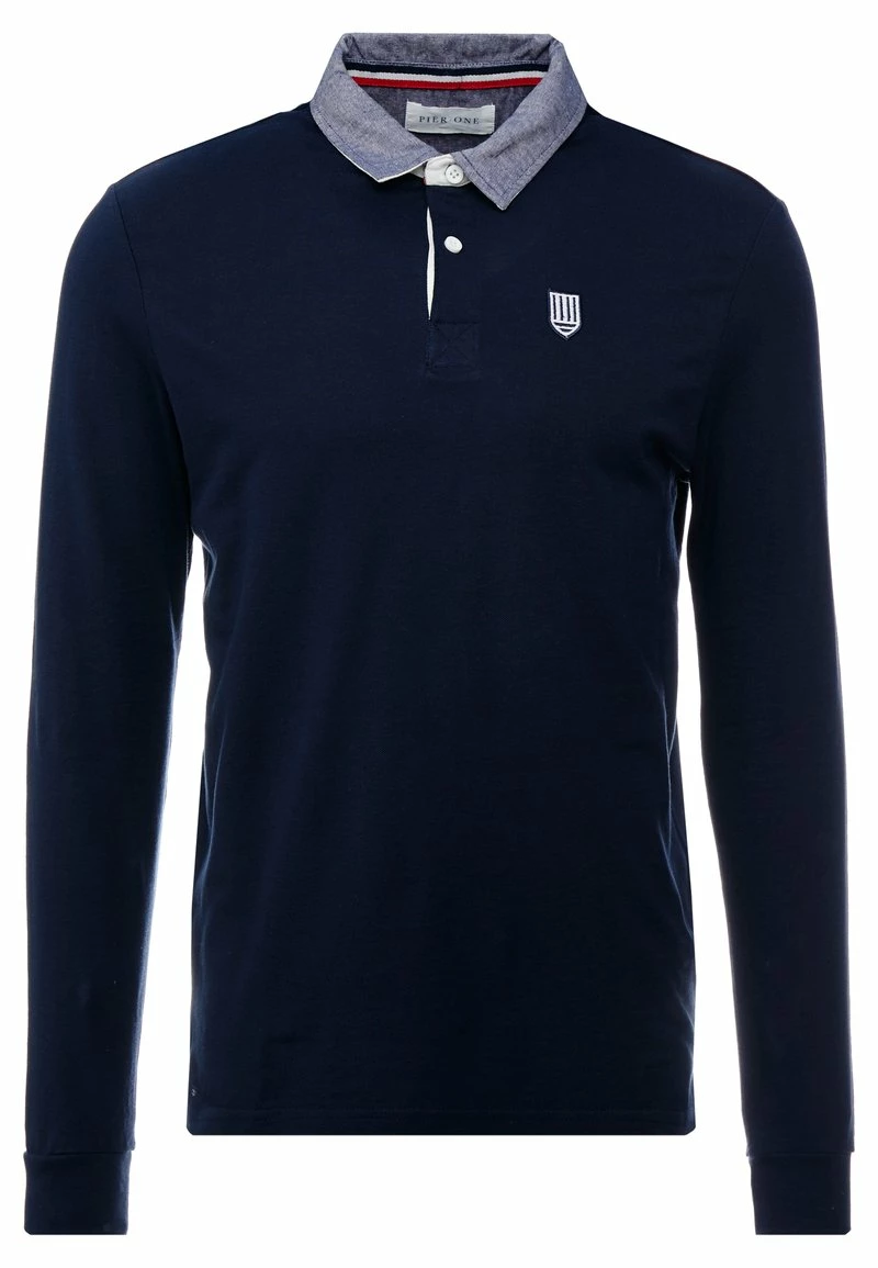 Pier One COLLAR RUGBY - Polo - Dark Blue, Hombre - Imagen 4
