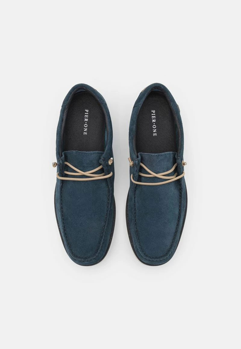 Pier One Hombre LEATHER - Zapatos Con Cordones - Dark Blue - Imagen 4