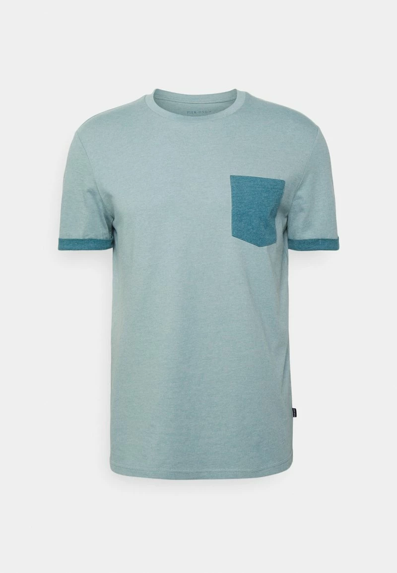 Pier One Hombre Camiseta Básica - Blue Grey - Imagen 4