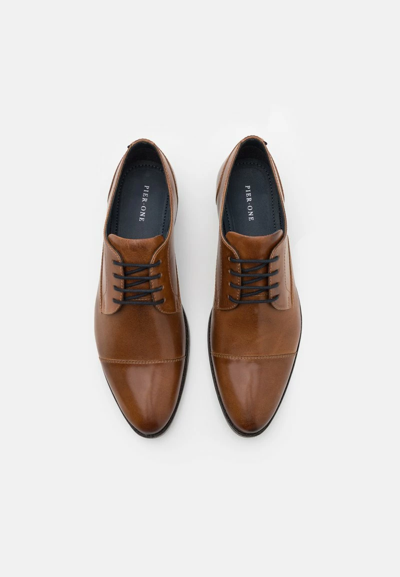 Pier One Hombre LEATHER - Mocasines - Cognac - Imagen 4