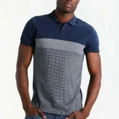 Pier One Hombre Polo - Dark Blue/mottled Grey