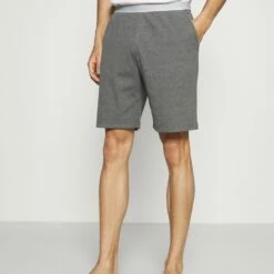Pier One Hombre LOUNGE HENLEY SHORTS - Pantalón De Pijama - Mottled Dark Grey