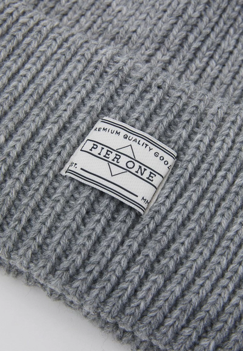 Pier One Unisexo 3 PACK UNISEX - Gorro - Black/grey/khaki - Imagen 4