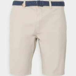 Pier One CHINOS WITH BELT - Shorts - Tan, Hombre