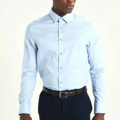 Pier One Hombre Camisa Elegante - Light Blue