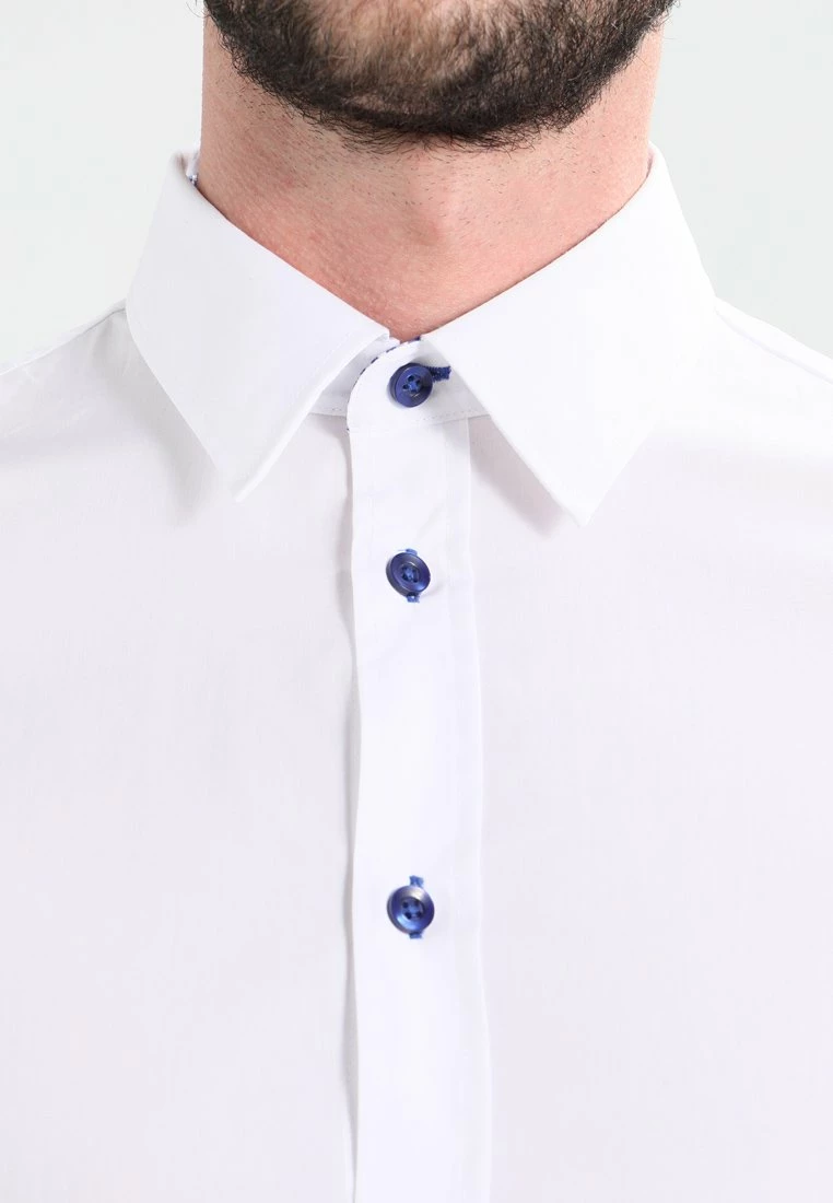 Pier One Hombre Camisa - White/blue - Imagen 4