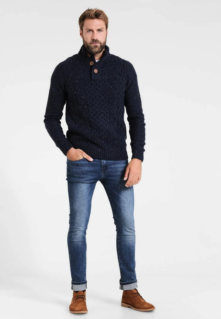 Pier One Hombre Jersey De Punto - Mottled Dark Blue - Imagen 2