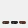 Pier One Unisexo 3 PACK UNISEX - Cinturón - Cognac/brown/black