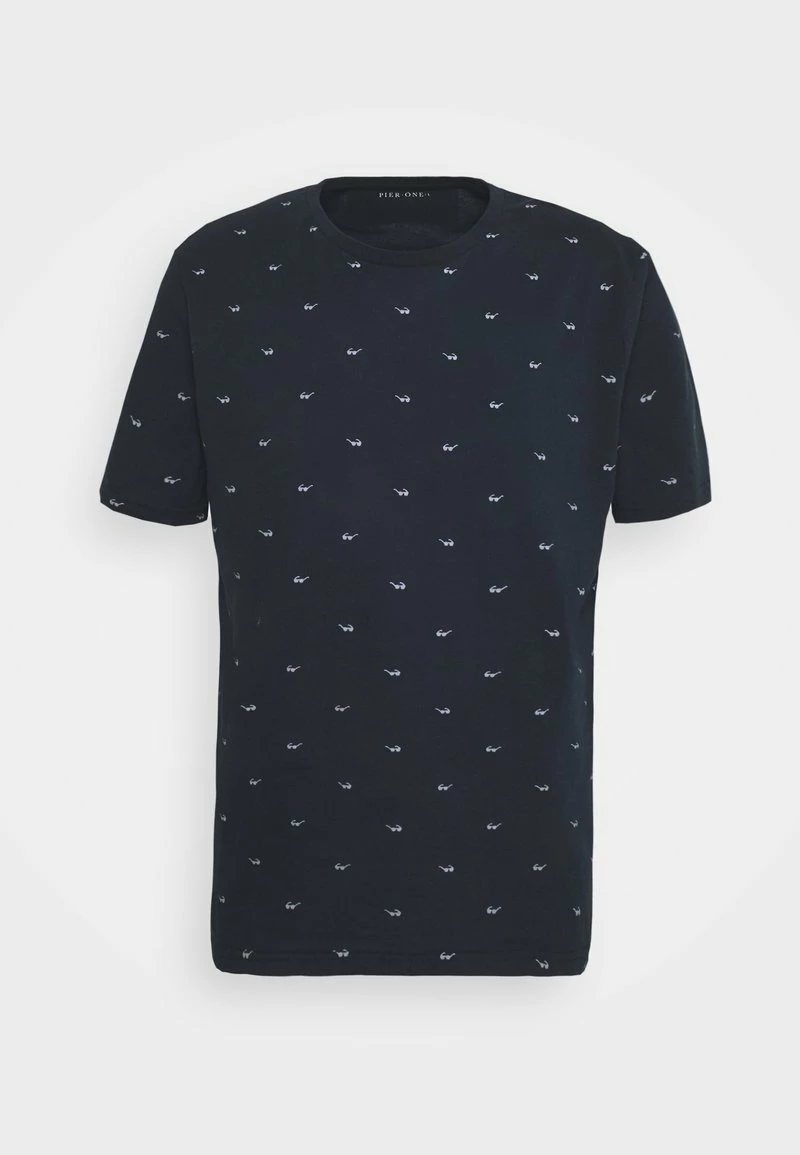 Pier One Hombre Camiseta Estampada - Dark Blue - Imagen 4