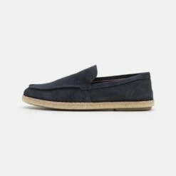 Pier One Hombre LEATHER - Alpargatas - Dark Blue