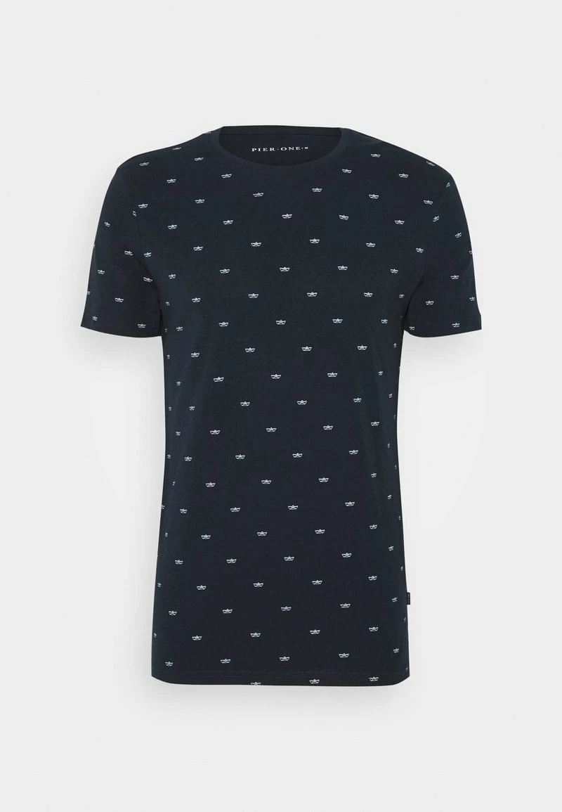 Pier One Hombre Camiseta Estampada - Dark Blue - Imagen 4