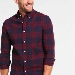 Pier One Hombre Camisa - Dark Blue/bordeaux
