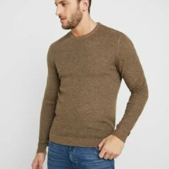 Pier One Hombre Jersey De Punto - Mottled Light Brown
