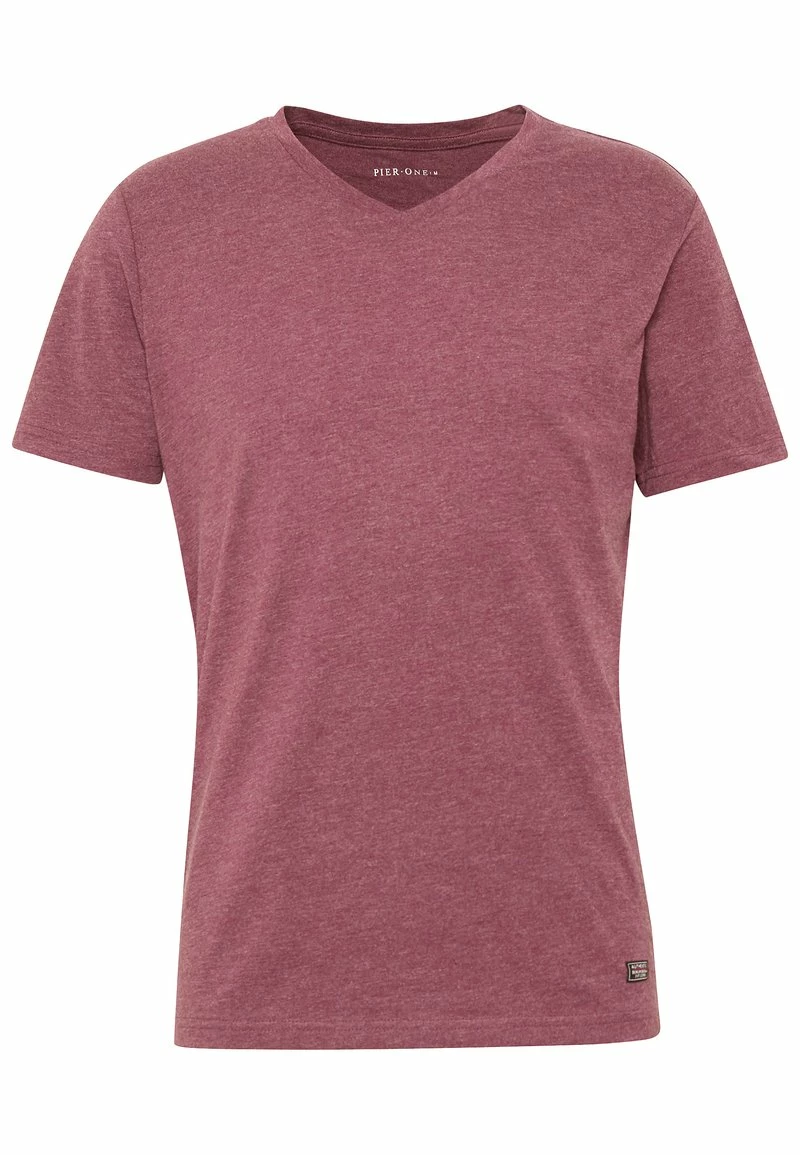 Pier One Camiseta Básica - Mottled Bordeaux, Hombre - Imagen 5