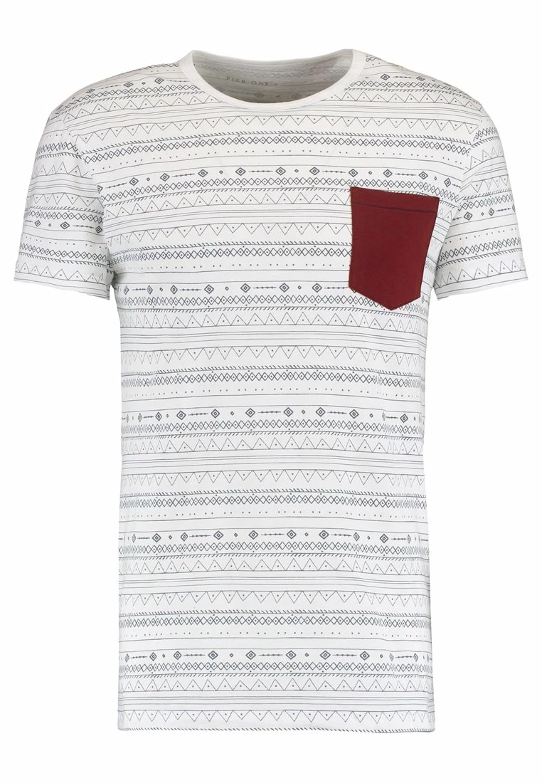 Pier One Hombre Camiseta Estampada - White - Imagen 5
