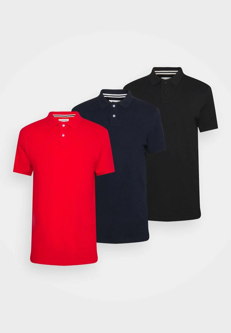 Pier One Hombre 3 PACK - Polo - Dark Blue/red/black - Imagen 7