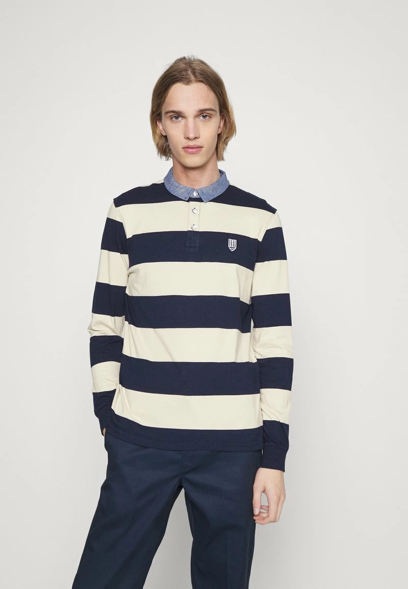 Pier One Polo - Dark Blue/mottled Beige, Hombre