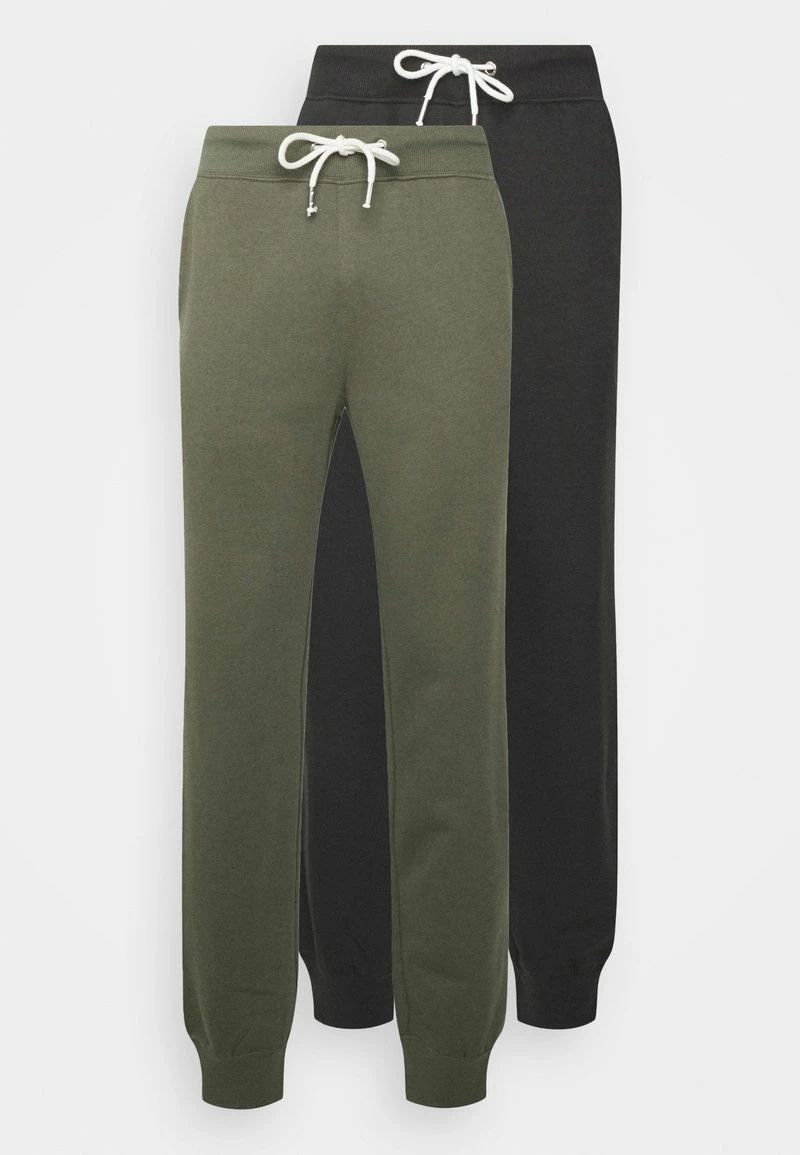 Pier One Hombre 2er PACK - Pantalones Deportivos - Olive/black