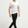 Pier One 2 PACK - Camiseta Básica - White/black, Hombre