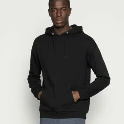 Pier One Hombre PLAIN SKATER HOODY - Jersey Con Capucha - Black