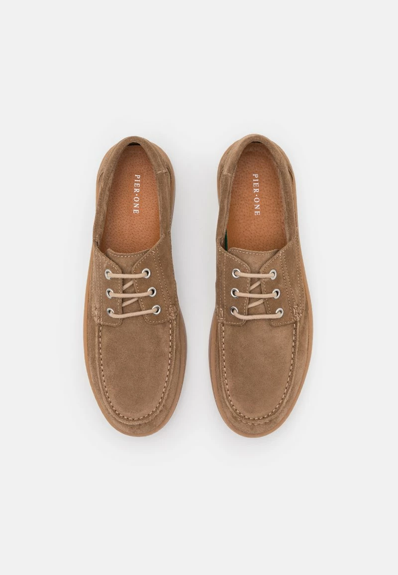 Pier One Hombre LEATHER - Zapatillas - Taupe - Imagen 4