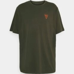 Pier One Camiseta Estampada - Olive, Hombre