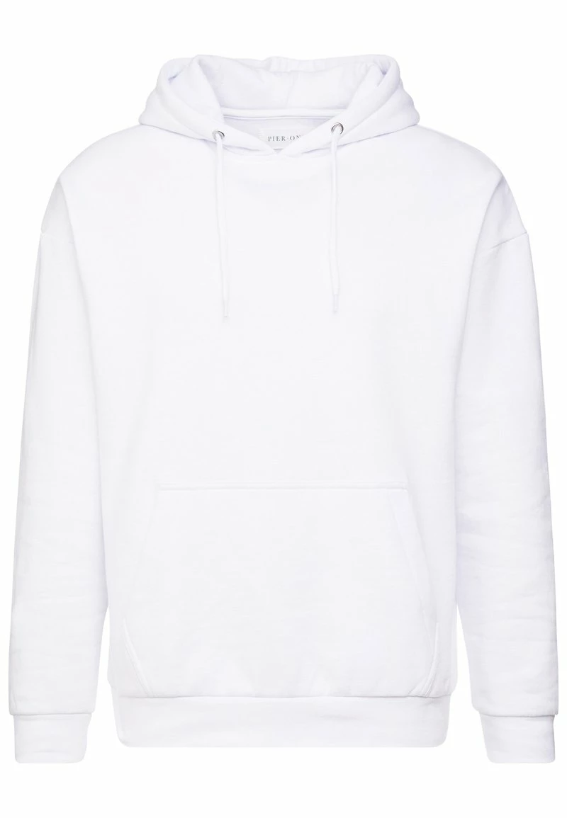 Pier One Hombre PLAIN SKATER HOODY - Jersey Con Capucha - White - Imagen 5