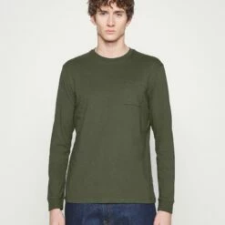 Pier One Hombre Camiseta De Manga Larga - Dark Green