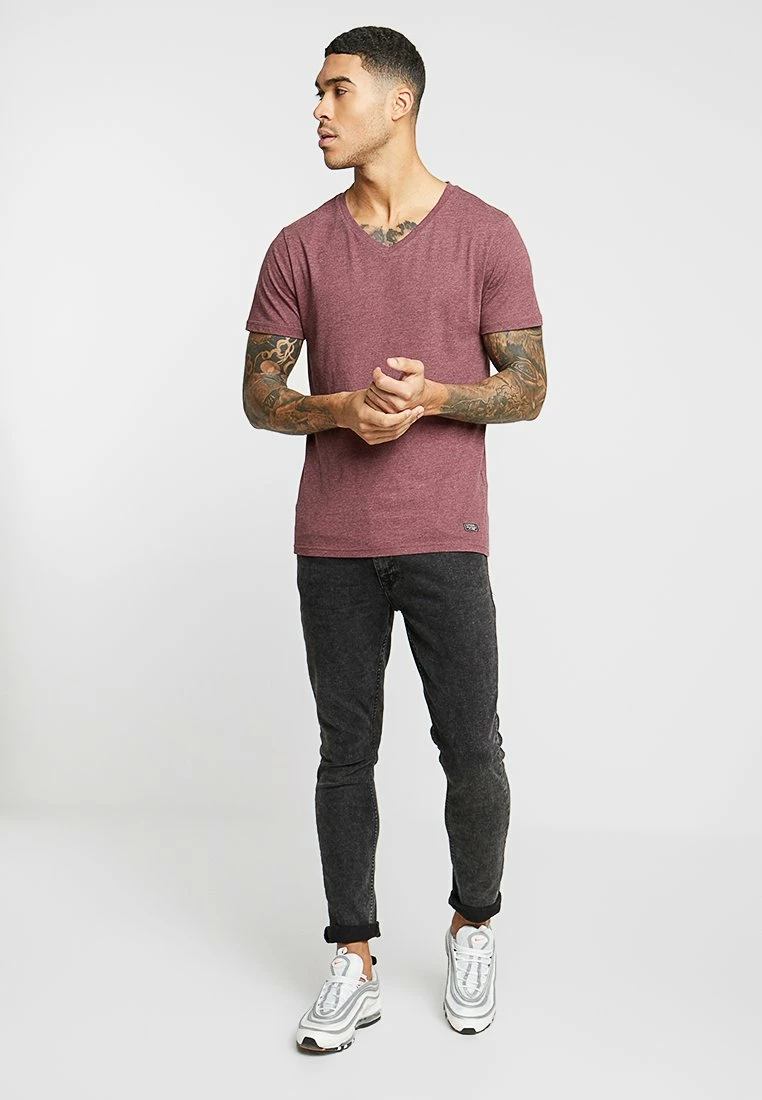 Pier One Camiseta Básica - Mottled Bordeaux, Hombre - Imagen 2