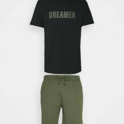 Pier One Pijama - Black/khaki, Hombre