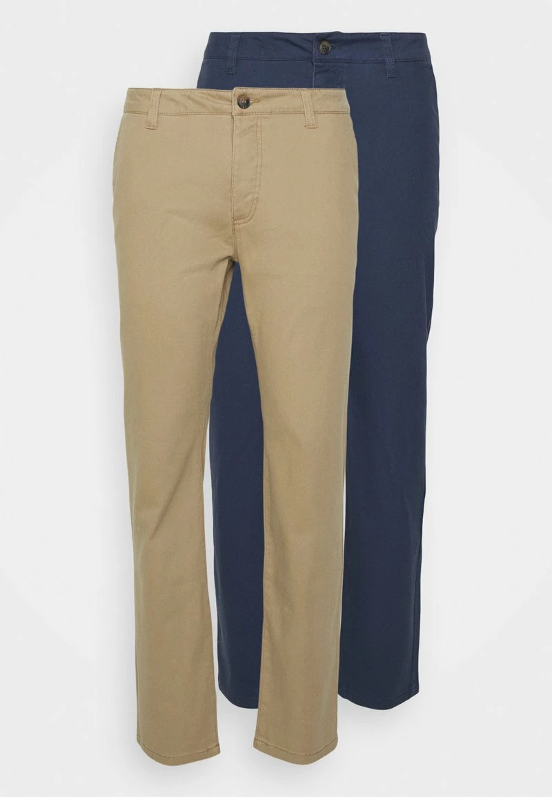 Pier One Hombre 2 PACK - Pantalones Chinos - Dark Blue/tan