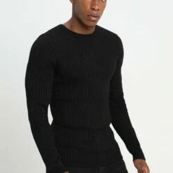 Pier One Jersey De Punto - Black, Hombre