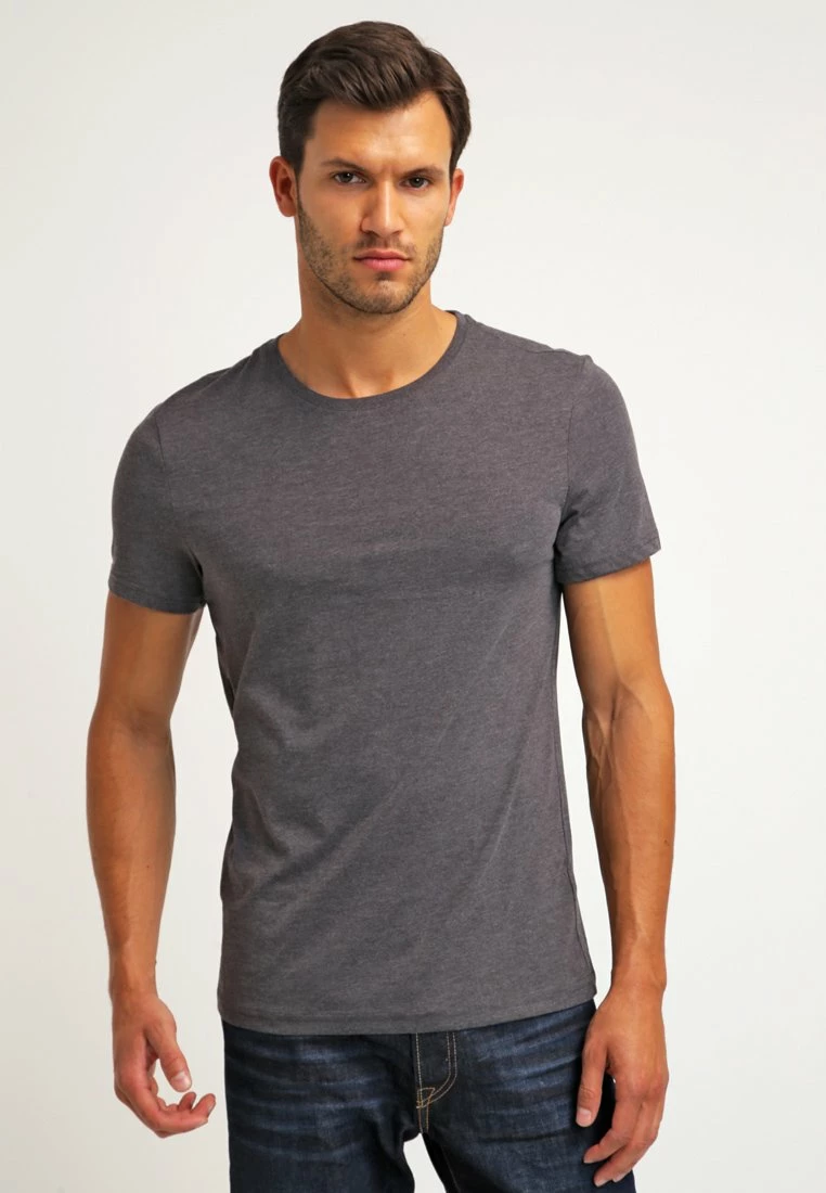 Pier One Hombre 2 PACK - Camiseta Básica - Dark Grey Melange - Imagen 3