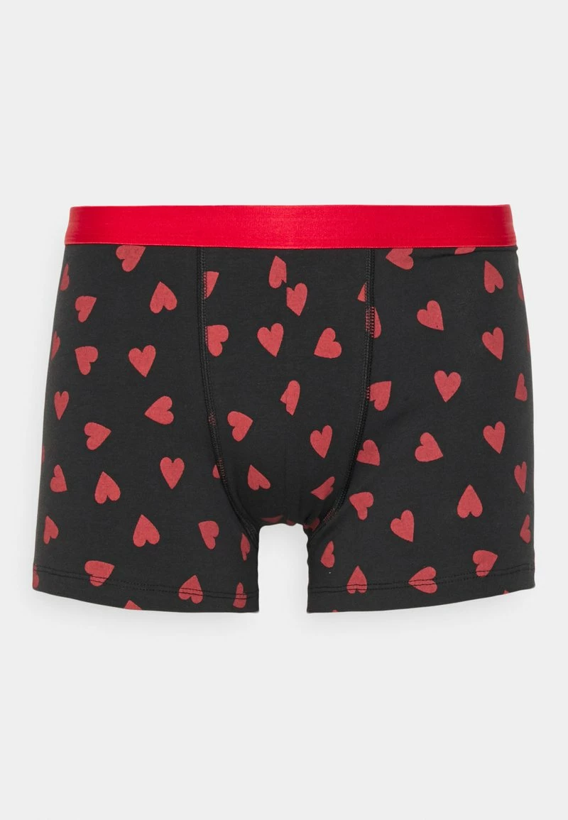 Pier One Hombre VALENTINE'S HEARTS BOXERS 2PACK - Culotte - Black/red - Imagen 2