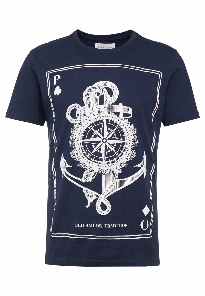 Pier One Camiseta Estampada - Dark Blue, Hombre - Imagen 4