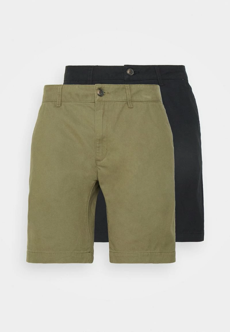 Pier One Hombre 2 PACK - Shorts - Black/olive - Imagen 10