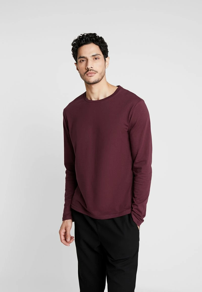 Pier One Hombre Camiseta De Manga Larga - Bordeaux