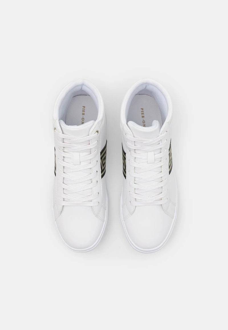 Pier One Hombre Zapatillas Altas - White/gold-coloured - Imagen 4