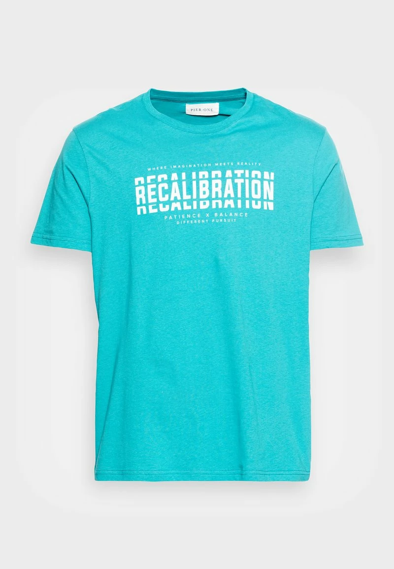 Pier One Hombre RECALIBRATION GRAPHIC TEE - Camiseta Estampada - Blue - Imagen 4