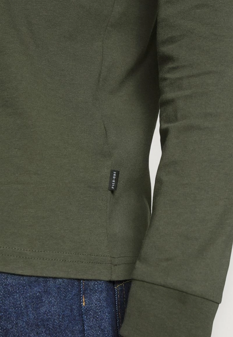 Pier One Hombre Camiseta De Manga Larga - Dark Green - Imagen 6