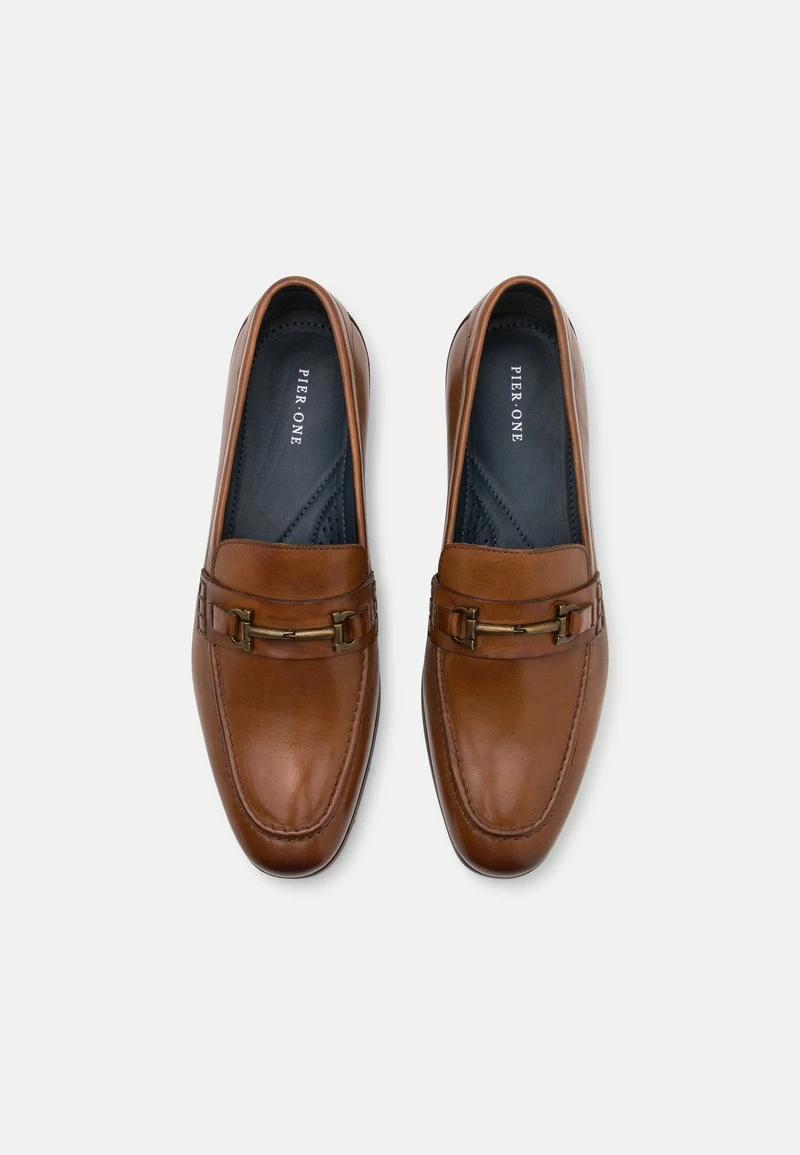 Pier One Hombre LEATHER - Mocasines - Cognac - Imagen 5