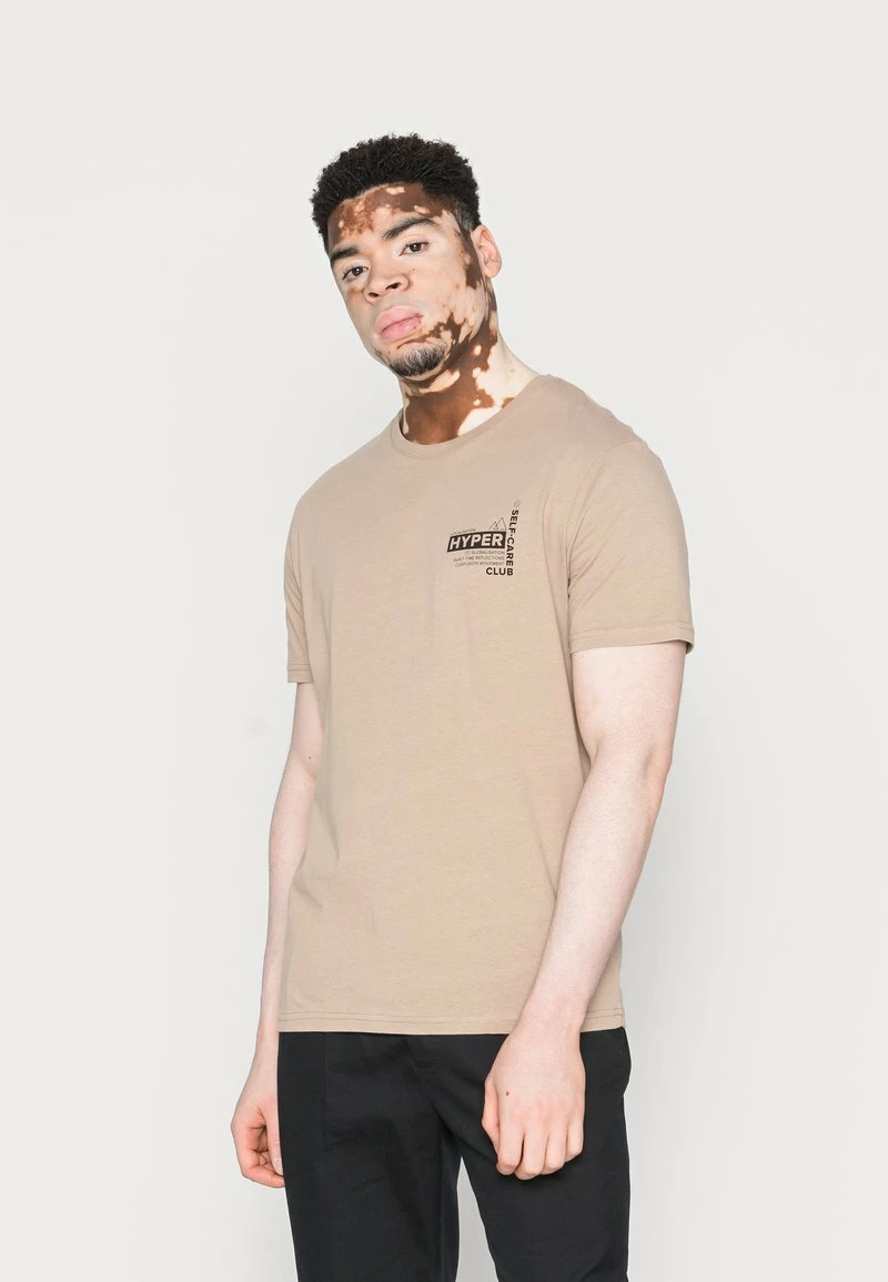 Pier One Hombre Camiseta Estampada - Light Brown