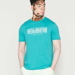 Pier One Hombre RECALIBRATION GRAPHIC TEE - Camiseta Estampada - Blue