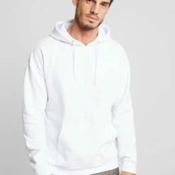 Pier One Hombre PLAIN SKATER HOODY - Jersey Con Capucha - White