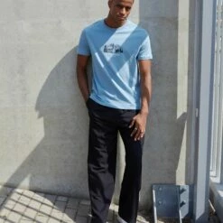 Pier One GRAPHIC T-SHIRT - Camiseta Estampada - Dark Blue, Hombre