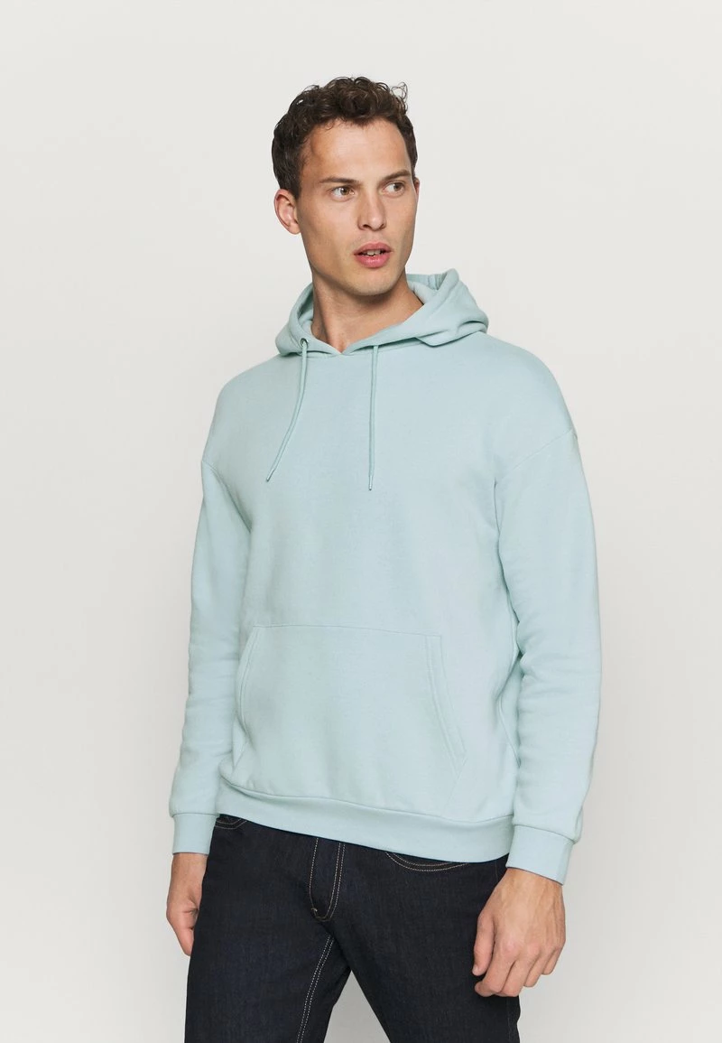Pier One Hombre PLAIN SKATER HOODY - Jersey Con Capucha - Light Blue